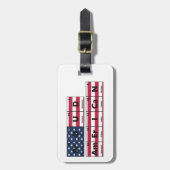 Proud American Flag USA 4th Of July ラゲッジタグ (正面縦)