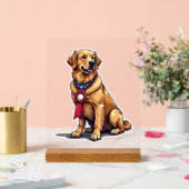 Proud American Golden Retriever Vintage Tee 4 アクリルサイン (ウェディング)