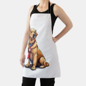 Proud American Golden Retriever Vintage Tee 4 エプロン (インサイチュ)