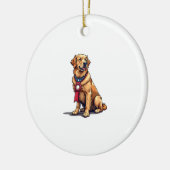 Proud American Golden Retriever Vintage Tee 4 セラミックオーナメント (左)