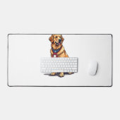 Proud American Golden Retriever Vintage Tee 4 デスクマット (キーボード&マウス)