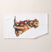 Proud American Golden Retriever Vintage Tee 4 ハンドタオル (ハンドタオル)