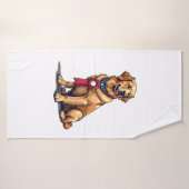 Proud American Golden Retriever Vintage Tee 4 バスタオル (バスタオル)