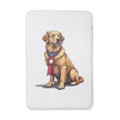 Proud American Golden Retriever Vintage Tee 4 バスマット (正面縦)