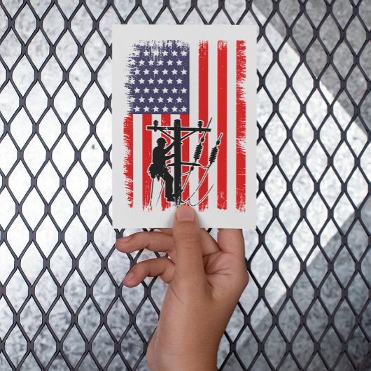 Proud American Lineman Patriotic Utility Worker 招待状