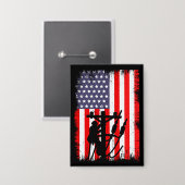 Proud American Lineman Patriotic Utility Worker 缶バッジ (正面/裏面)
