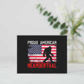 Proud American Neanderthal | USA Flag & Bigfoot ポストカード (スタンド正面)