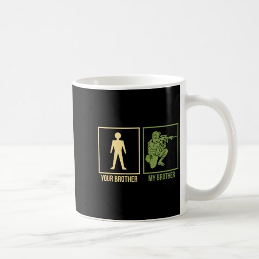 Proud Army Brother I-navy Airforce Seal Ranger  コーヒーマグカップ (右)