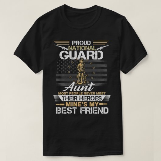 Proud Army National Guard Aunt Flag U Tシャツ (デザイン正面)