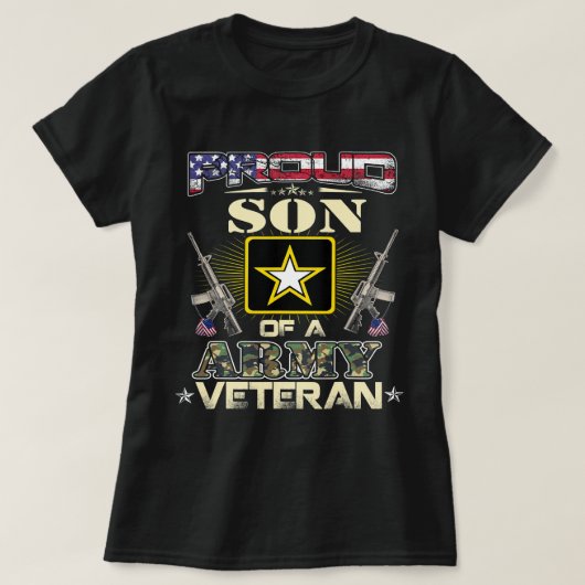 Proud Army Son Veteran USA Flag Gifts For Fathers Tシャツ (デザイン正面)