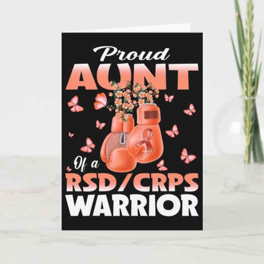 Proud Aunt Of A Rsd Crps Warrior Awareness Boxing  カード (正面)