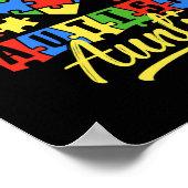 Proud Autism Auntie Awareness Aunt Autistic Niece ポスター (角)