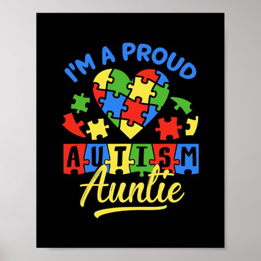 Proud Autism Auntie Awareness Aunt Autistic Niece ポスター (正面)