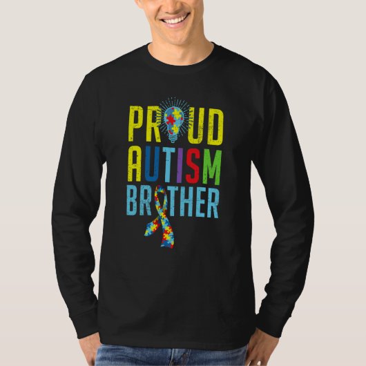 Proud Autism Brother Sibling Autism Awareness Day Tシャツ (正面)