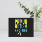 Proud Autism Brother  Sibling Autism Awareness T-S ポストカード (スタンド正面)