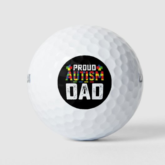 Proud Autism Dad Awareness Autistic Family ゴルフボール (正面)