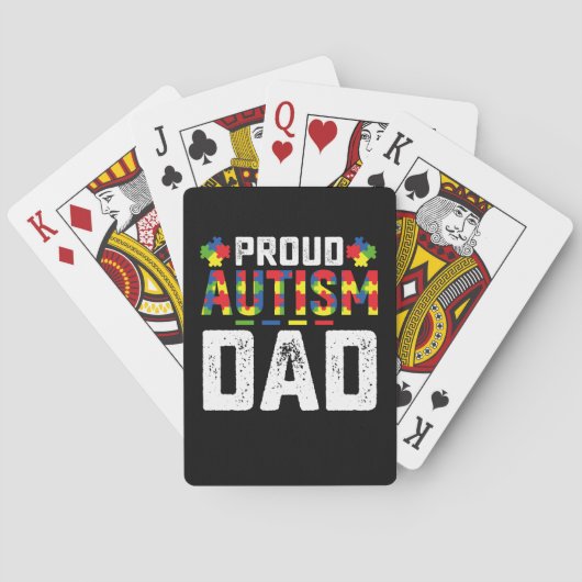 Proud Autism Dad Awareness Autistic Family トランプ (裏面)