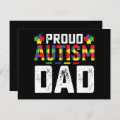 Proud Autism Dad Awareness Autistic Family ポストカード (正面/裏面)