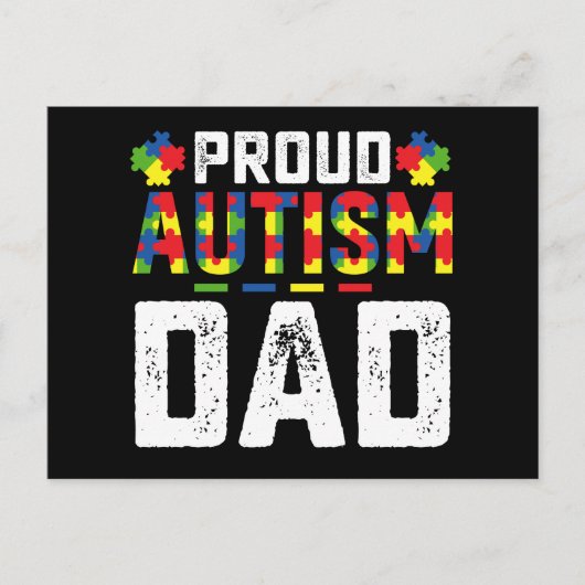 Proud Autism Dad Awareness Autistic Family ポストカード (正面)