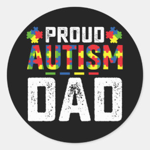 Proud Autism Dad Awareness Autistic Family ラウンドシール