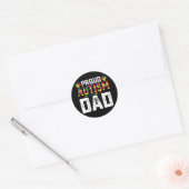 Proud Autism Dad Awareness Autistic Family ラウンドシール (封筒)