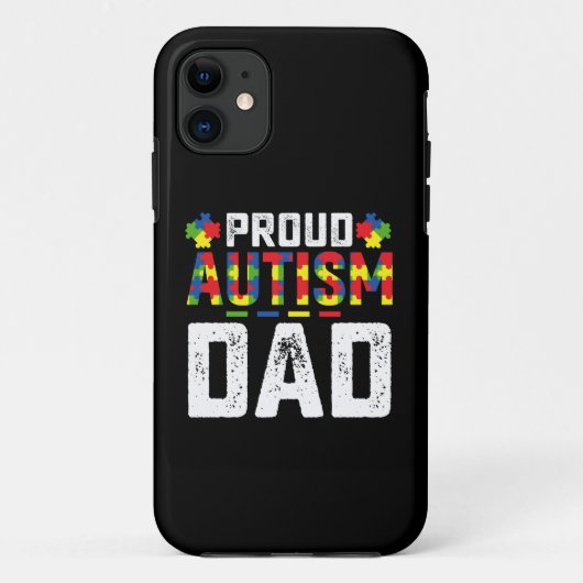 Proud Autism Dad Awareness Autistic Family Case-Mate iPhoneケース (裏面)