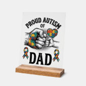 Proud Autism Dad Vintage Engraving Awareness Shirt アクリルサイン (傾斜)