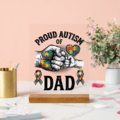 Proud Autism Dad Vintage Engraving Awareness Shirt アクリルサイン (ウェディング)