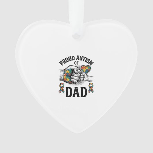 Proud Autism Dad Vintage Engraving Awareness Shirt オーナメント (正面)