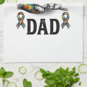 Proud Autism Dad Vintage Engraving Awareness Shirt キッチンタオル (折り畳み)