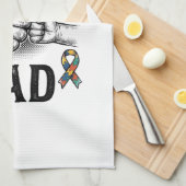Proud Autism Dad Vintage Engraving Awareness Shirt キッチンタオル (四つ折り)