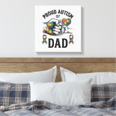 Proud Autism Dad Vintage Engraving Awareness Shirt キャンバスプリント (インサイチュ (寝室))