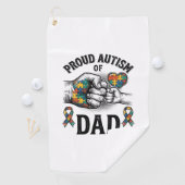 Proud Autism Dad Vintage Engraving Awareness Shirt ゴルフタオル (インサイチュ)