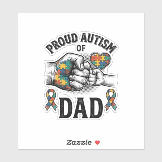 Proud Autism Dad Vintage Engraving Awareness Shirt シール (シート)