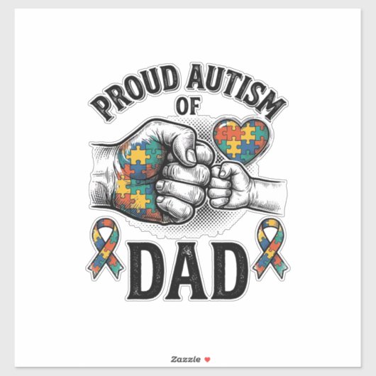 Proud Autism Dad Vintage Engraving Awareness Shirt シール (シート)