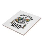 Proud Autism Dad Vintage Engraving Awareness Shirt タイル (側面)