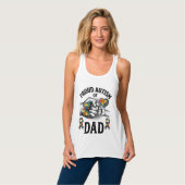 Proud Autism Dad Vintage Engraving Awareness Shirt タンクトップ (正面フル)