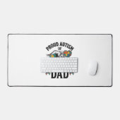 Proud Autism Dad Vintage Engraving Awareness Shirt デスクマット (キーボード&マウス)