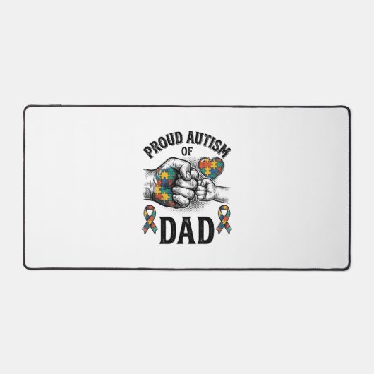 Proud Autism Dad Vintage Engraving Awareness Shirt デスクマット (正面)