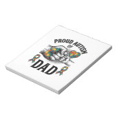 Proud Autism Dad Vintage Engraving Awareness Shirt ノートパッド (回転)