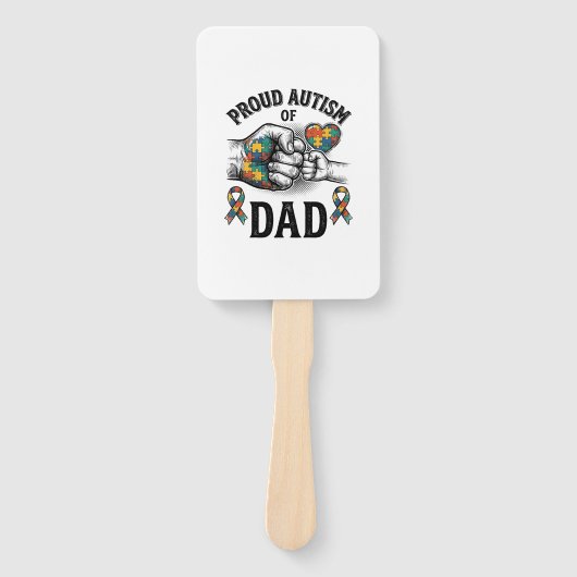 Proud Autism Dad Vintage Engraving Awareness Shirt ハンドファン (正面)