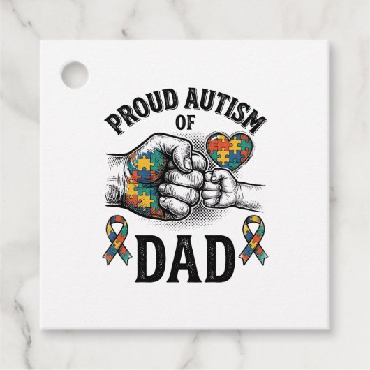 Proud Autism Dad Vintage Engraving Awareness Shirt フェイバータグ (正面)