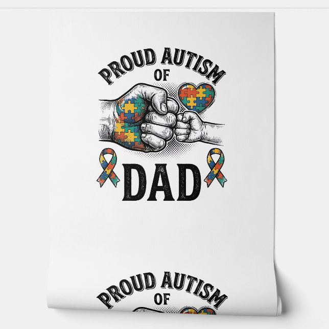 Proud Autism Dad Vintage Engraving Awareness Shirt 壁紙 (ほどく)