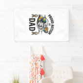 Proud Autism Dad Vintage Engraving Awareness Shirt 横断幕 (インサイチュ)