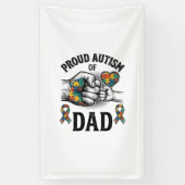 Proud Autism Dad Vintage Engraving Awareness Shirt 横断幕 (縦)