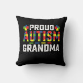 Proud Autism Grandma Awareness Autistic Family クッション (正面)