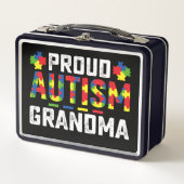 Proud Autism Grandma Awareness Autistic Family メタルランチボックス (正面)