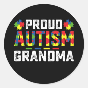 Proud Autism Grandma Awareness Autistic Family ラウンドシール