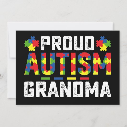 Proud Autism Grandma Awareness Autistic Family 招待状 (正面)