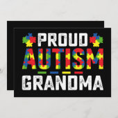 Proud Autism Grandma Awareness Autistic Family 招待状 (正面/裏面)
